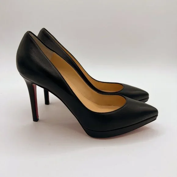 Christian Louboutin Pigalle 100 Leather Platform Pumps - Picture 3 of 7